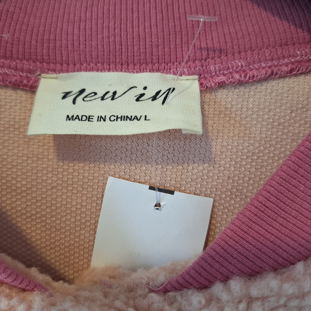 NWT Universal Thread Pink Colorblock Sherpa Bomber Jacket - Picture 2 of 14